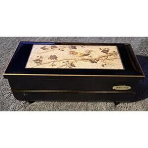 Vintage Working Music Box Jewelry Westland Art of Chokin Japan My Melody of Love